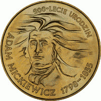 2 zł / 1998 r. - 200-lecie urodzin Adama Mickiewicza