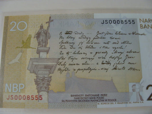 Ciekawy nr serii 20 zł / 2009 r. - Juliusz Słowacki - 0008555