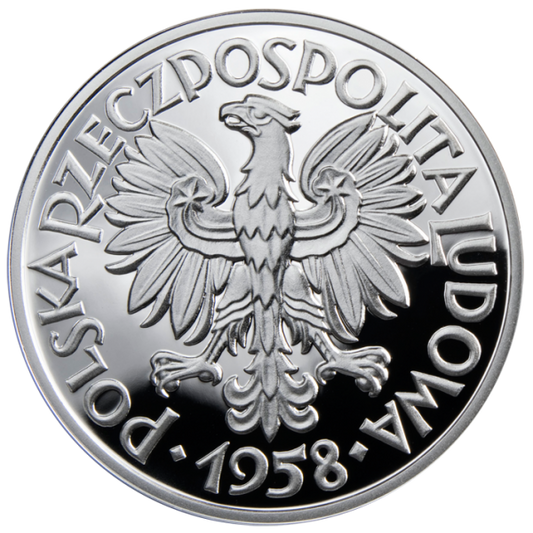 5 zł / 1958 r. - Rybak, srebrna replika monety