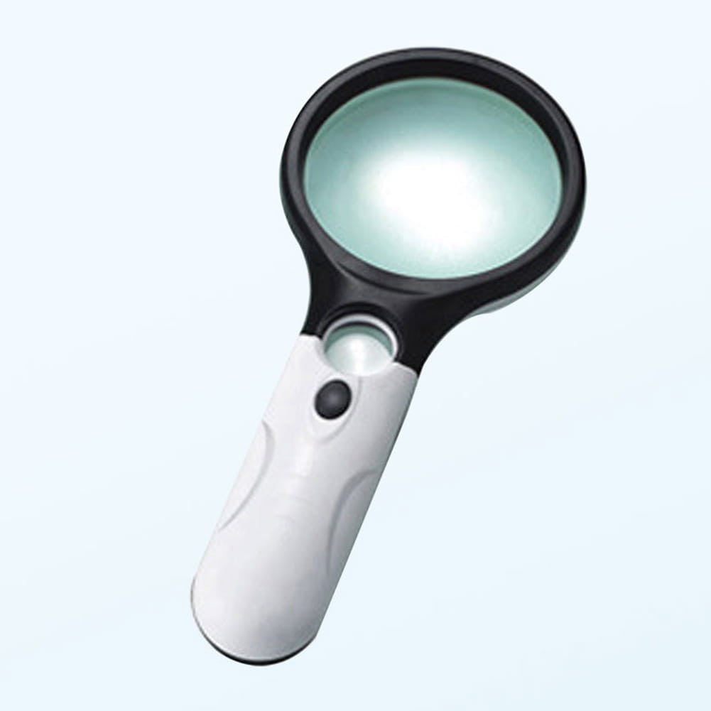 Lupa z podświetleniem: 3 x LED, dwie soczewki: 75 i 22 mm