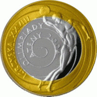 10 zł / 2004 r. -  Olimpiada – Ateny 2004 (złocona)