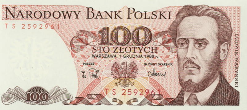 POLSKA  Banknot 100 zł / 1988 r. X X - seria TC