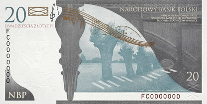 Banknot 20 zł / 2010 r. - Fryderyk Chopin