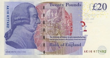 ANGLIA Banknot 20 Funtów / 2007 r.