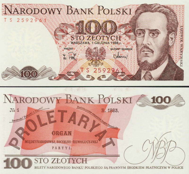 POLSKA  Banknot 100 zł / 1988 r. X X - seria TC