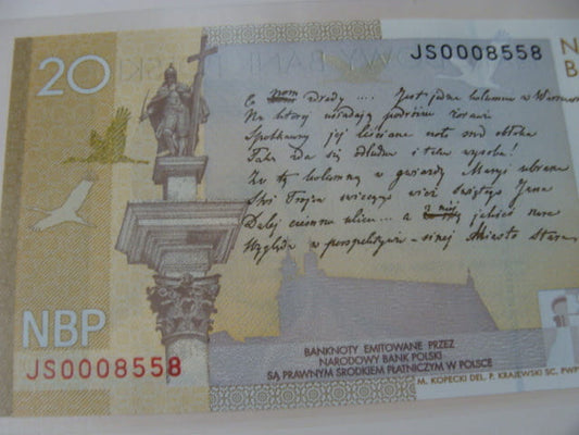 Ciekawy nr serii  20 zł / 2009 r. - Juliusz Słowacki - 0008558