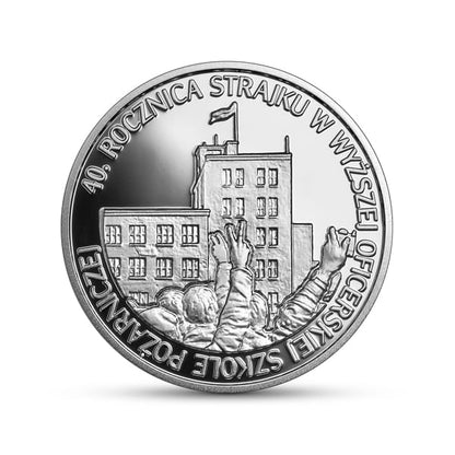 10 zł / 2021 r. -  40. rocznica strajku w Wyższej Oficerskiej Szkole Pożarniczej