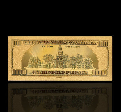USA: Banknot złocony 100$ - STO dolarów (1)
