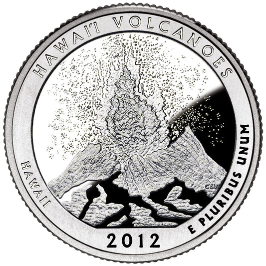 USA:  25 Centów / 2012 r. -  Park Narodowy Wulkany Hawaiʻi (nr 14)