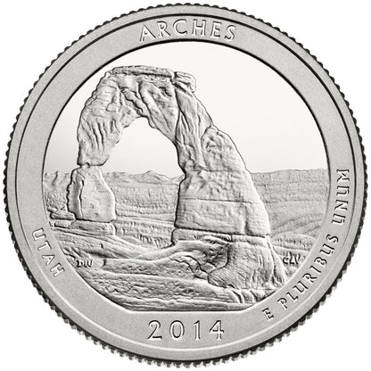 USA:  25 Centów / 2014 r. -  Park Narodowy Arches (nr 23)