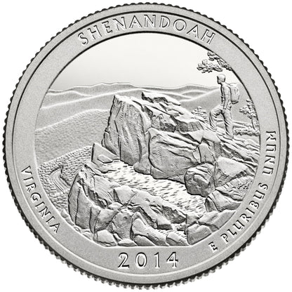 USA:  25 Centów / 2014 r. -  Park Narodowy Shenandoah (nr 22)