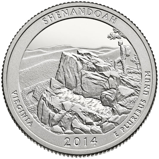 USA:  25 Centów / 2014 r. -  Park Narodowy Shenandoah (nr 22)