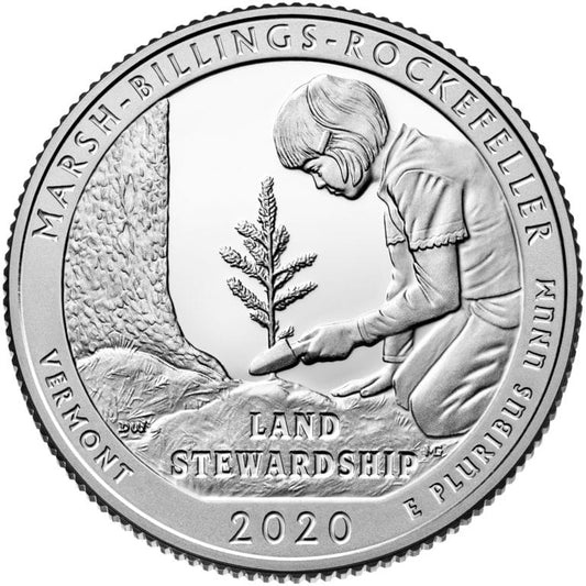 USA:  25 Centów / 2020 r. - Marsh-Billings-Rockefeller National Historical Park (nr 54)